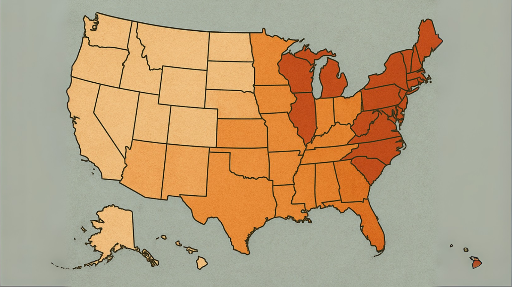 Map of the United States showing Lyme disease cases and high-risk regions
