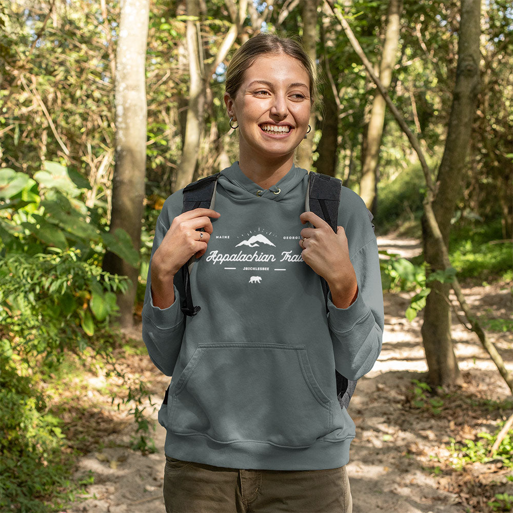 woman wearing Appalachian Trail Hoodie Maine to Georgia