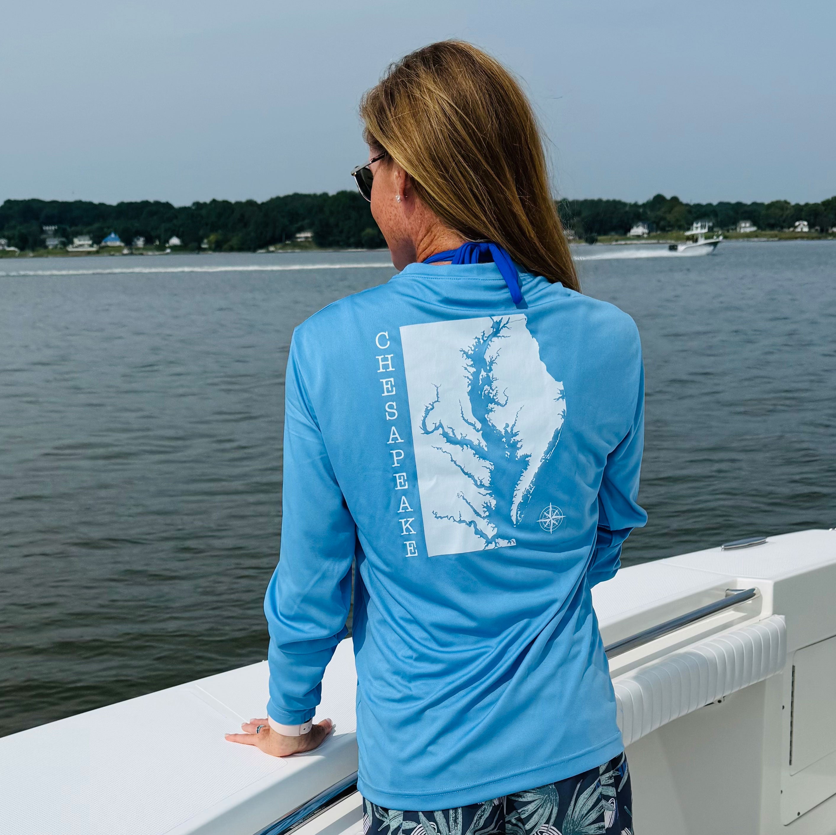 Carolina Blue Chesapeake Bay – National Treasure Fishing Sun Shirt
