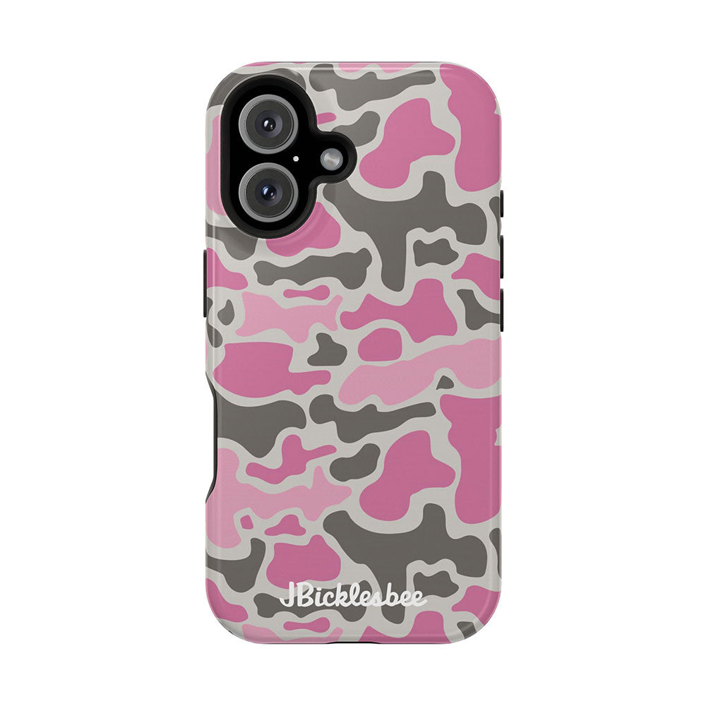 Pink Retro Duck Camo MagSafe iPhone Case