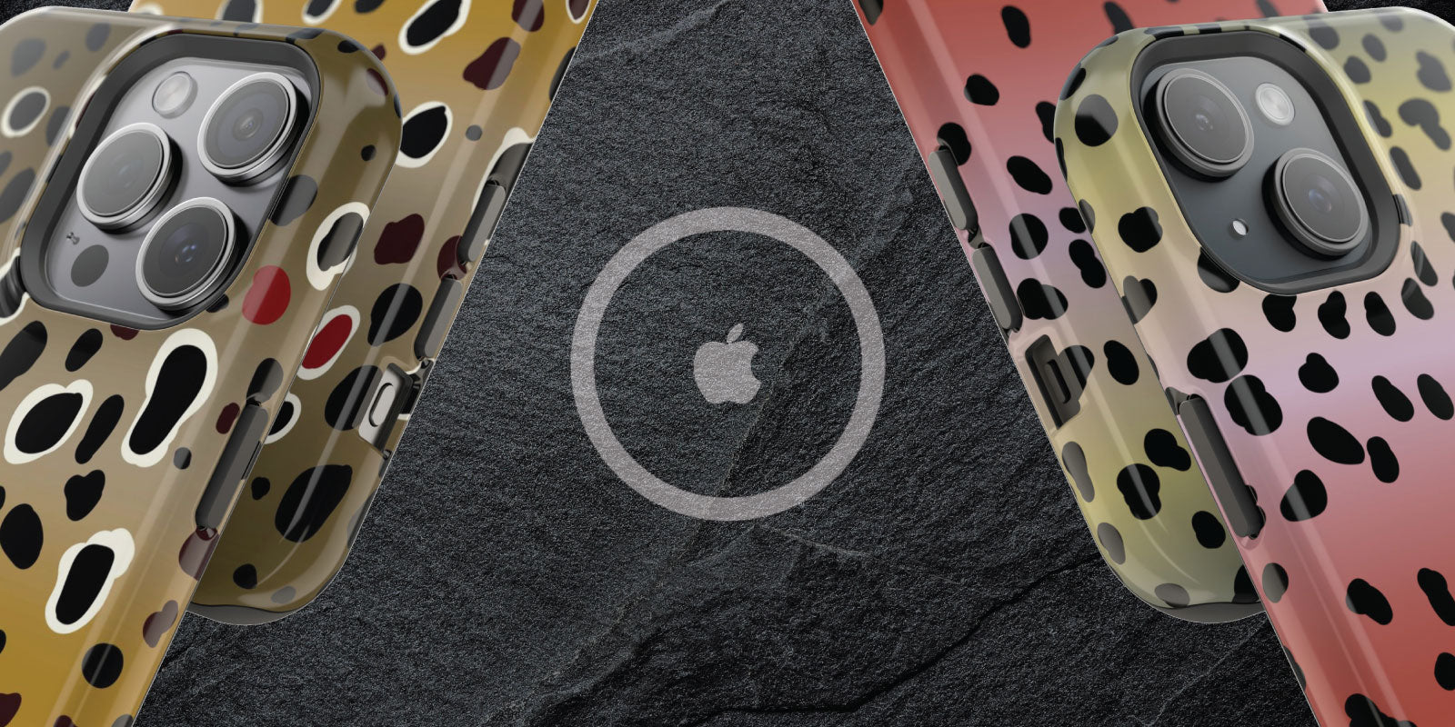 magsafe fishing phone cases brown trout and rainbow trout patterns