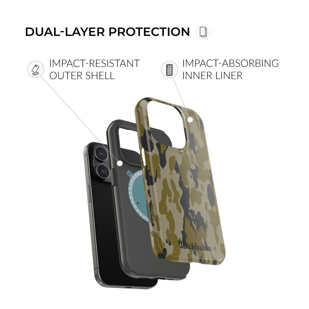 dual-layer protection Retro Bark Camo MagSafe Tough iPhone Case