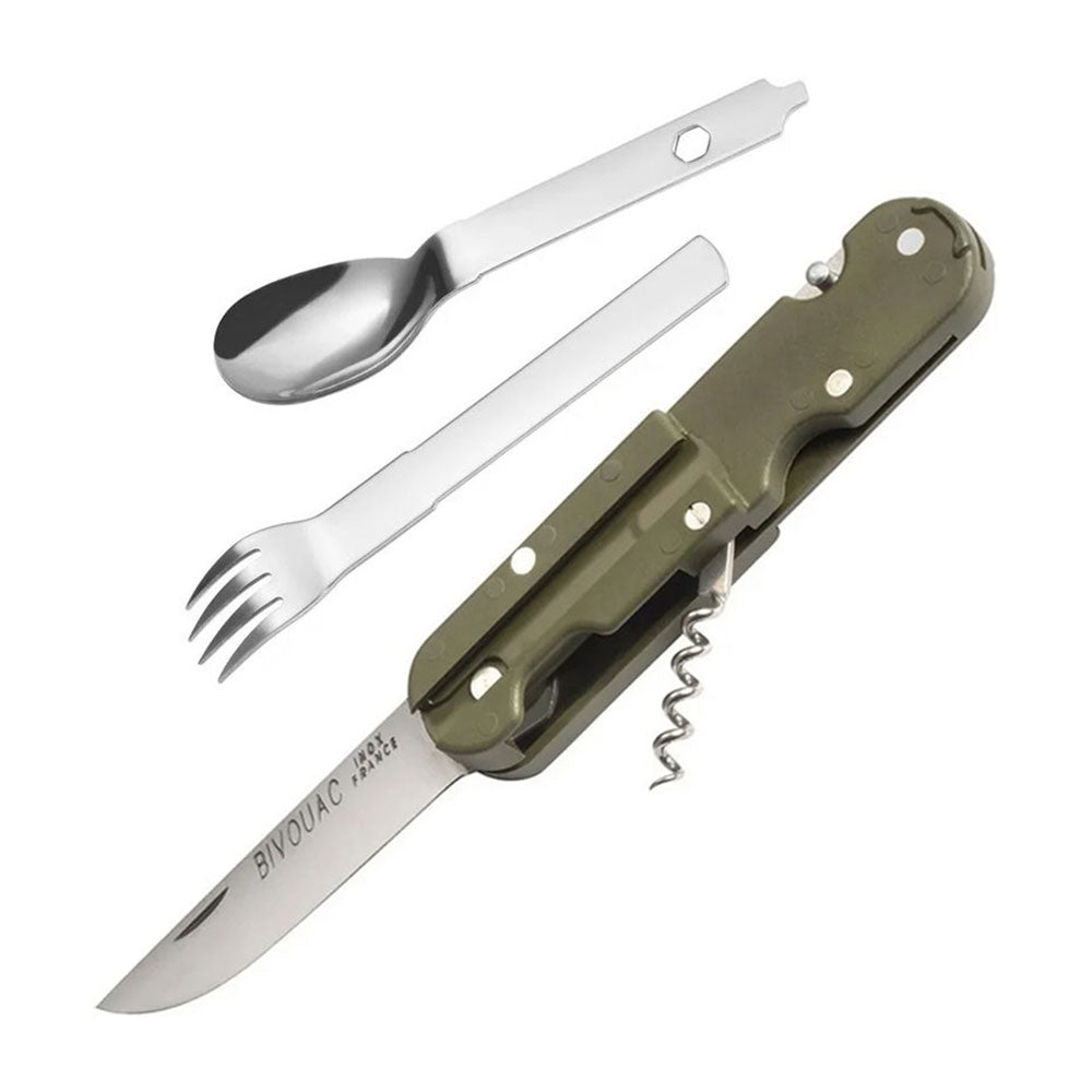 TB Bivouac French Army Camp Knife with OD green handle