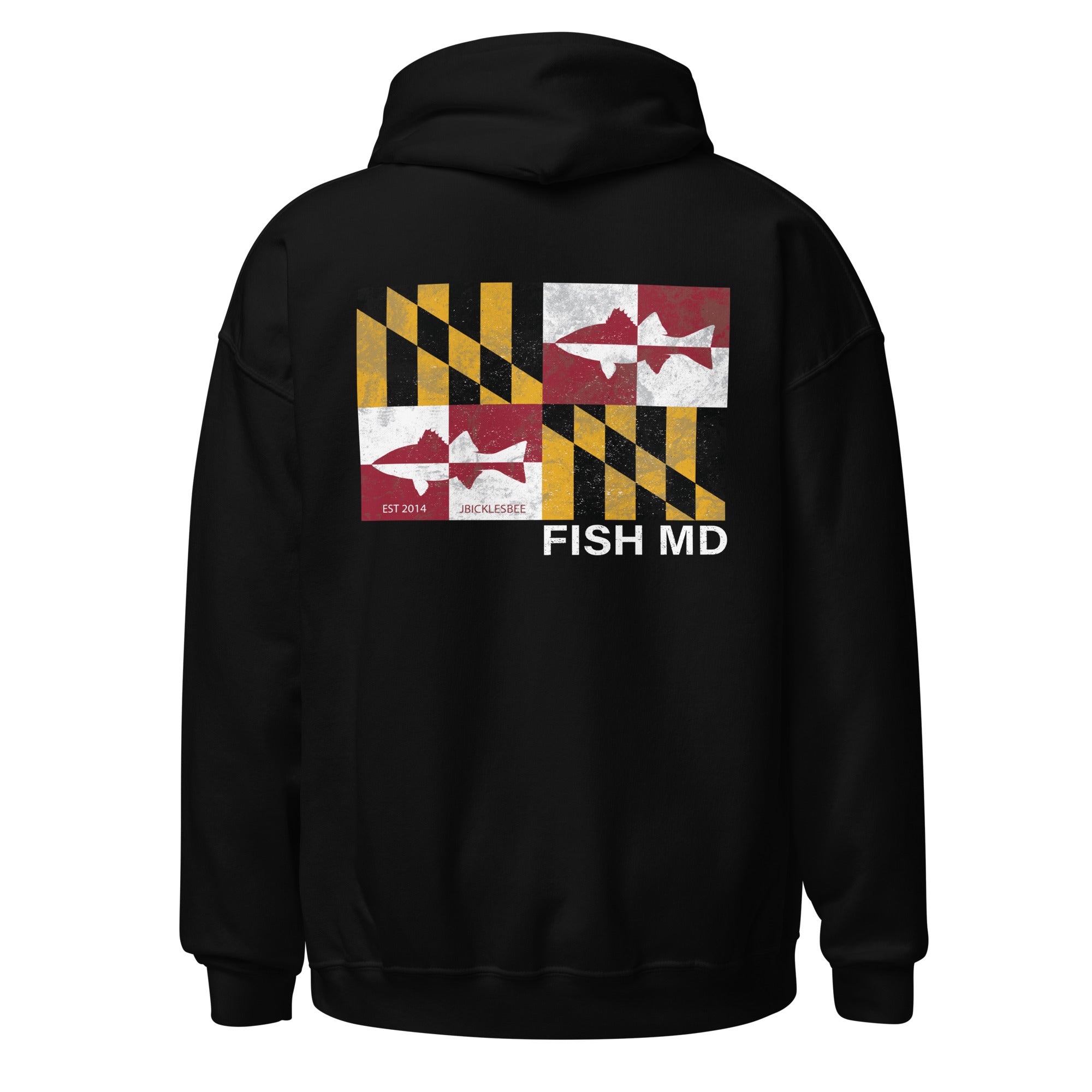 Maryland Flag Striper Rockfish Hoodie black