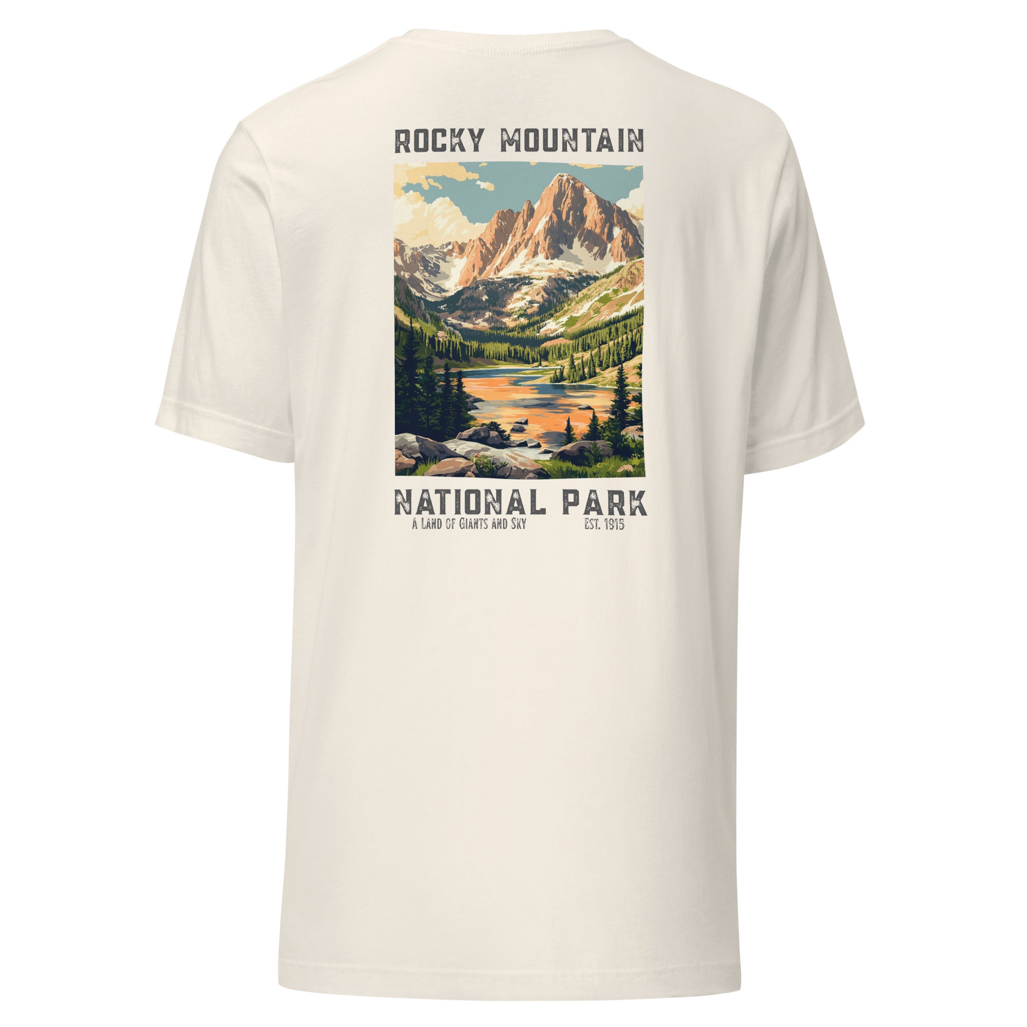 Back of Vintage Rocky Mountain National Park T-Shirt in Antique White