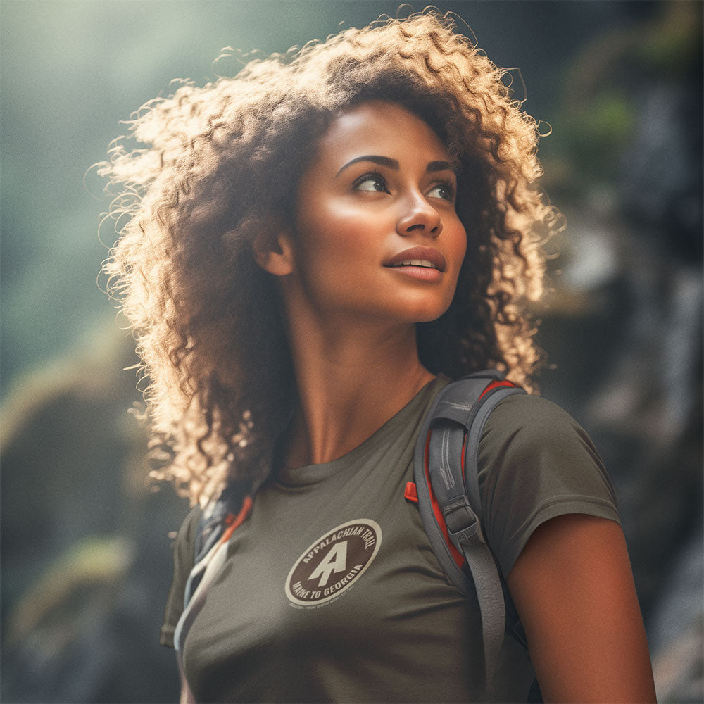 woman wearing Appalachian Trail Maine to Georgia T-shirt