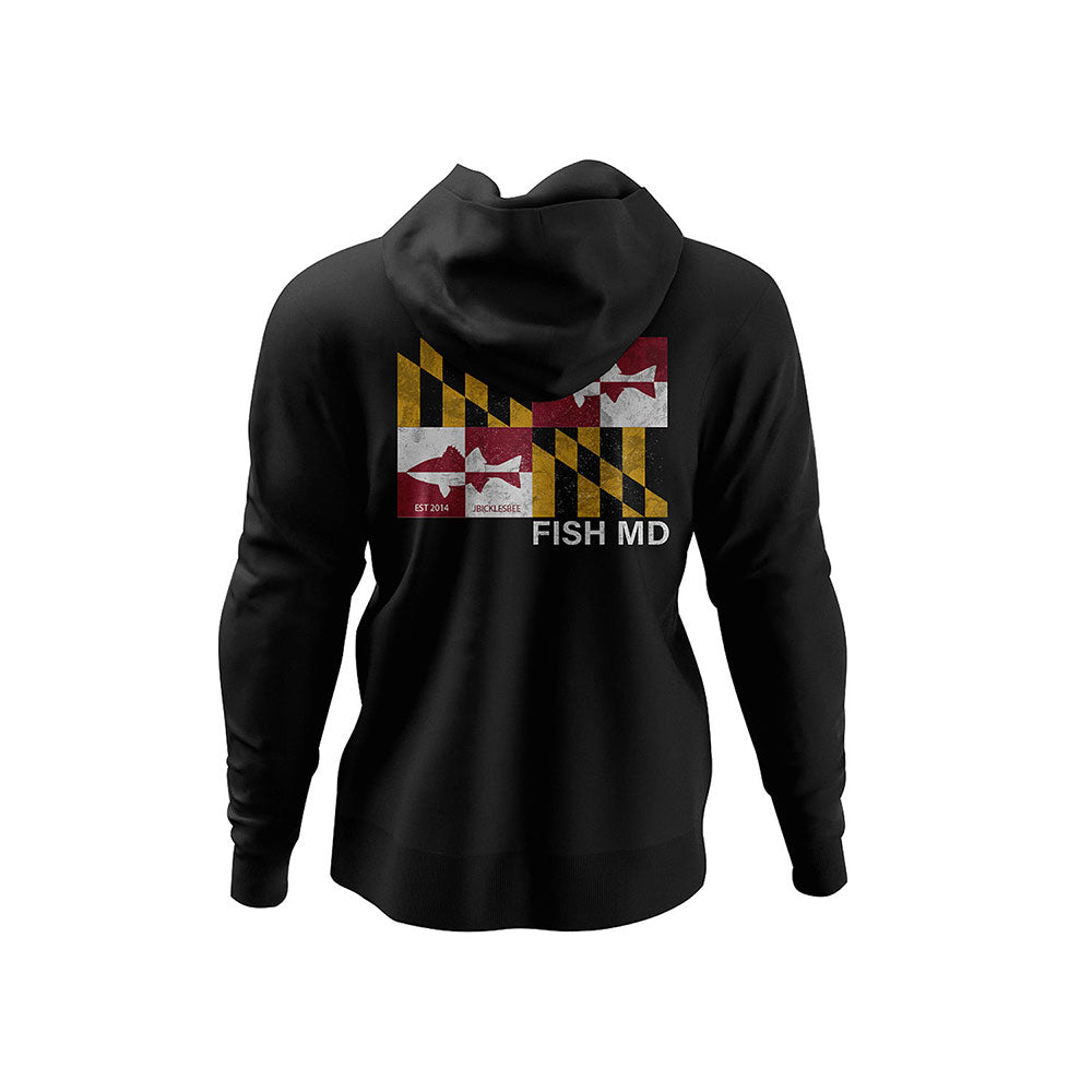 Maryland Flag "Striper" Rockfish Hoodie