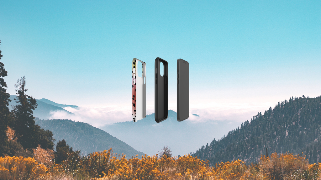 Outdoorsman Series Pixel Cases in a mountain setting