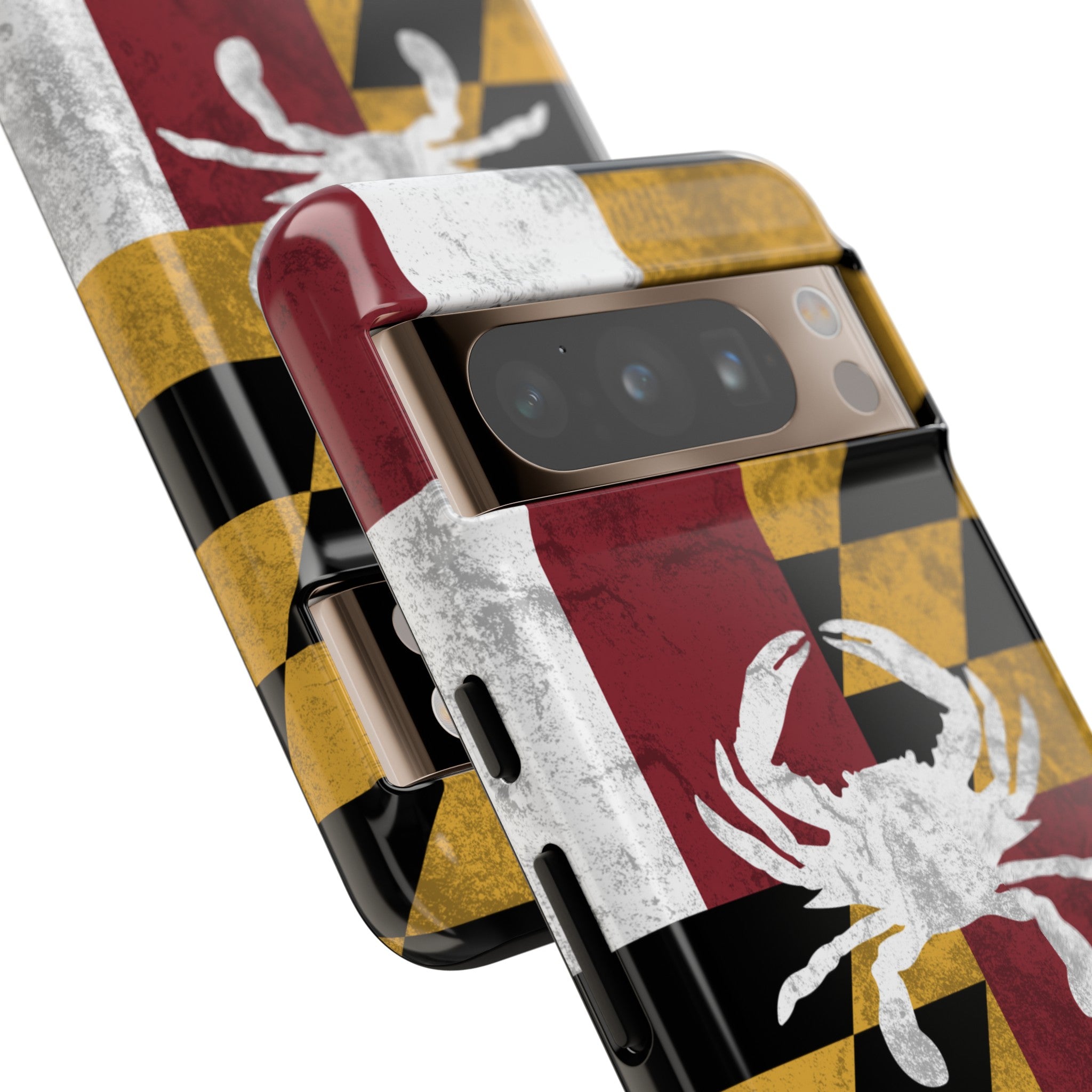 close up view Maryland Flag Crab Pixel Tough Case