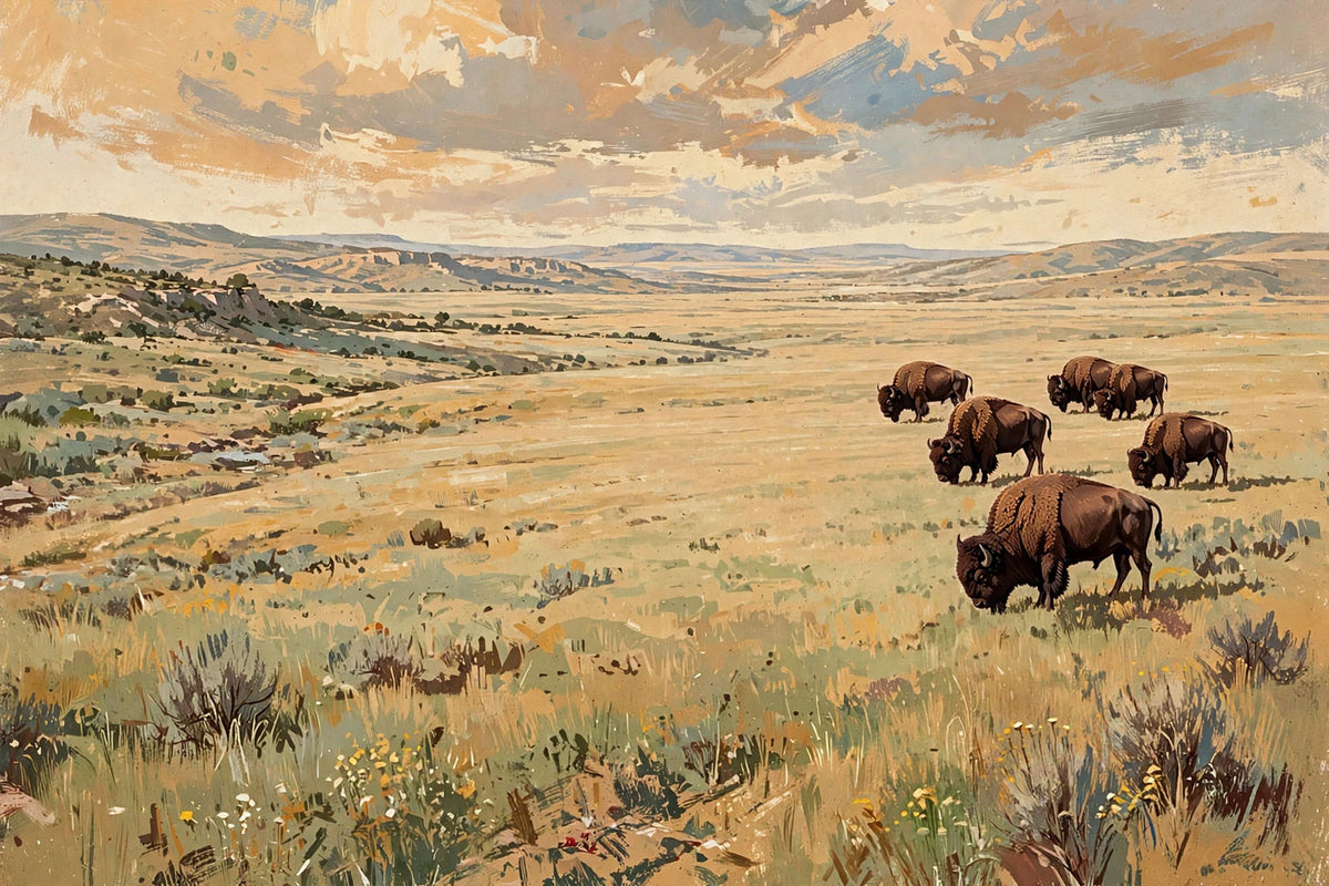 buffalo grazing in the planes