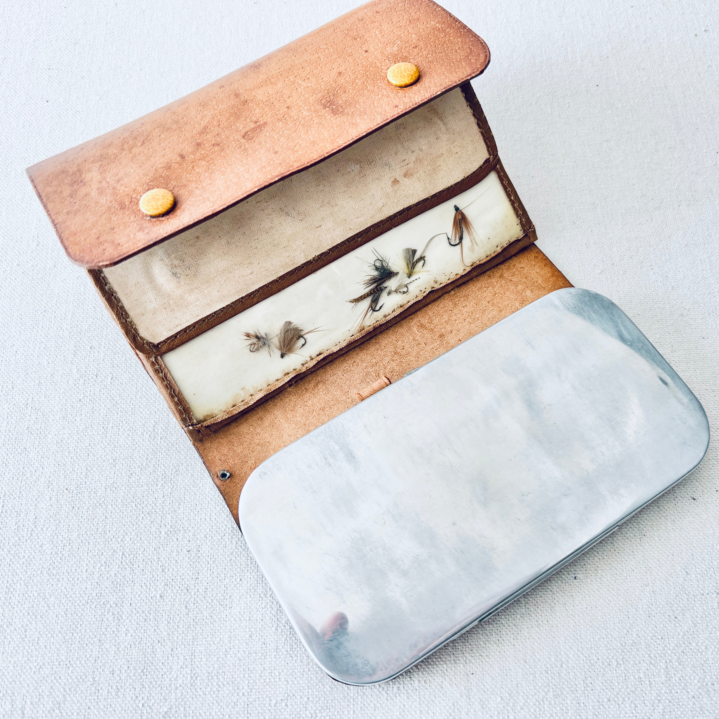 Vintage Leather Abercrombie & Fitch Fly Box/Fly Wallet Combo
