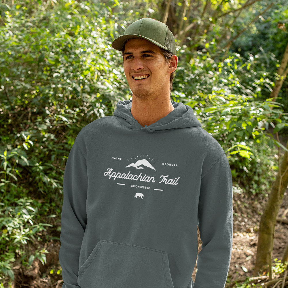 man wearing Appalachian Trail Hoodie Maine to Georgia