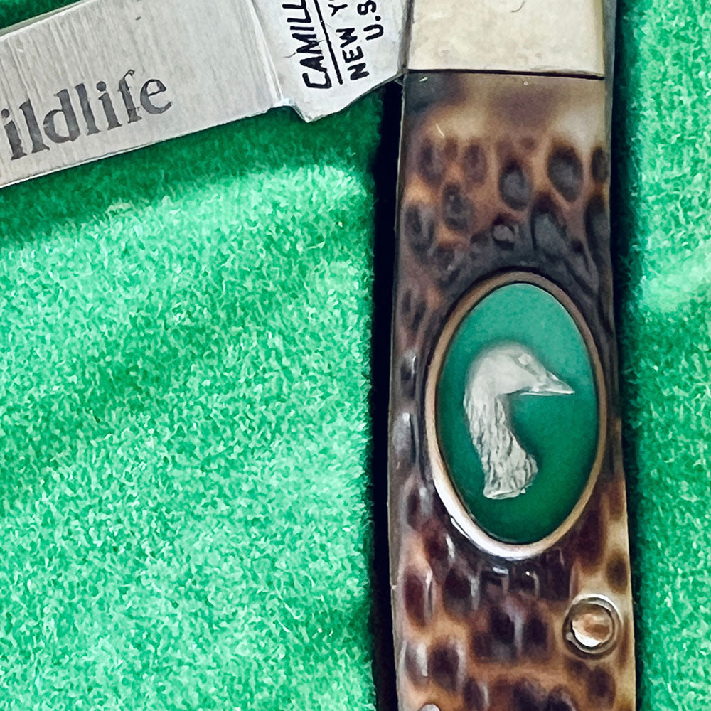 Vintage Camillus American Wildlife Goose Pocket Knife in Original Box – New York USA
