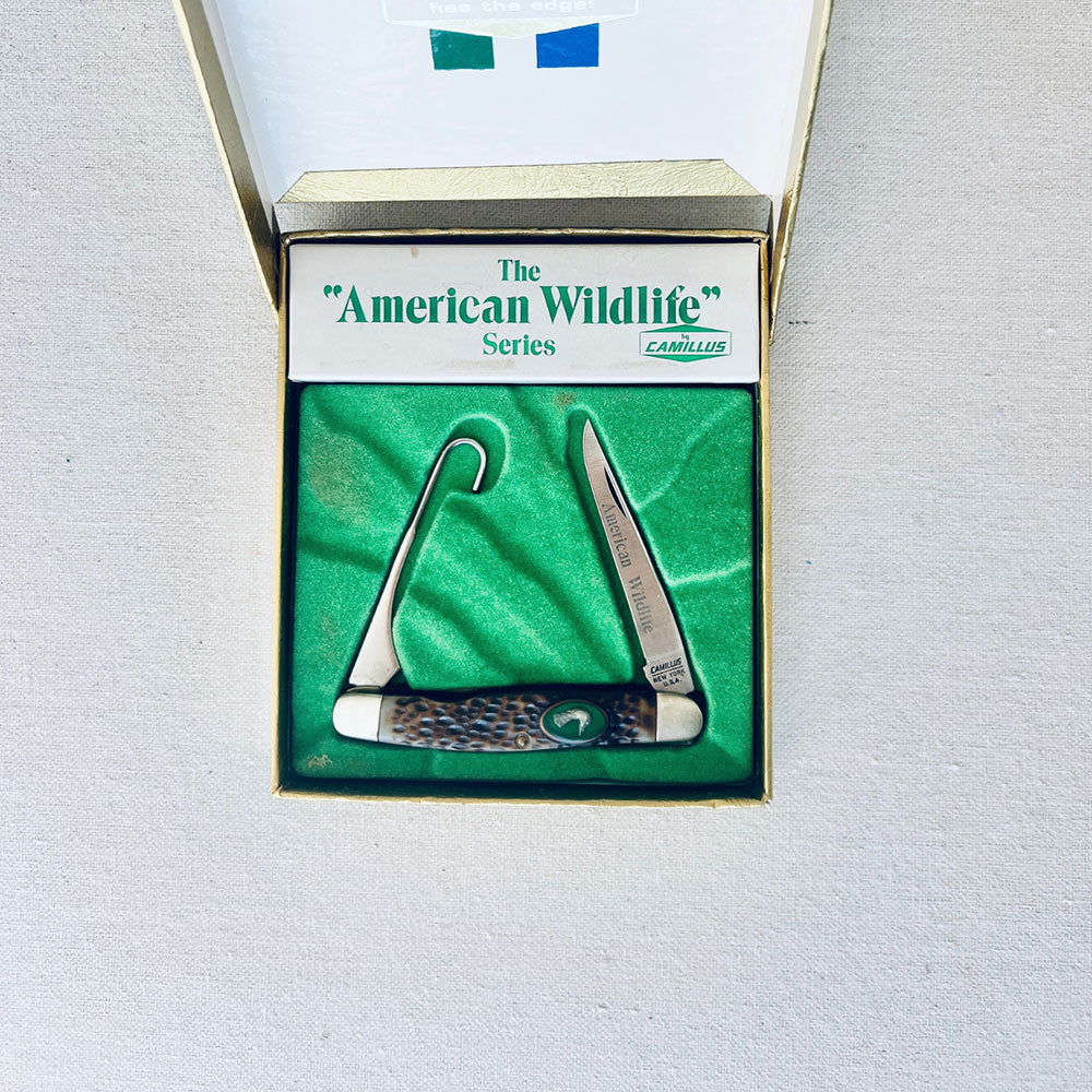 Vintage Camillus American Wildlife Goose Pocket Knife in Original Box – New York USA
