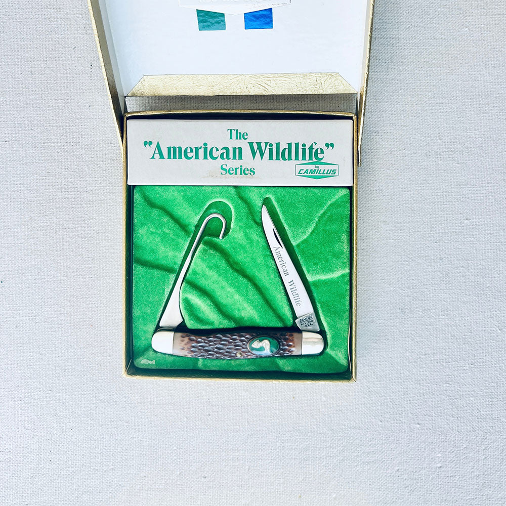 Vintage Camillus “American Wildlife” Wild Turkey Pocket Knife in Original Box
