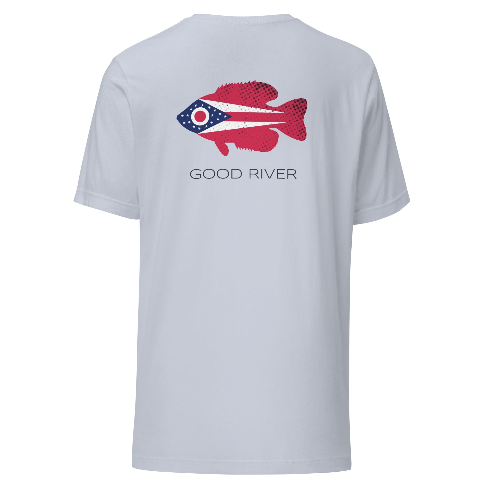 GOOD RIVER Fish Ohio Rock Bass T-shirt Light Blue