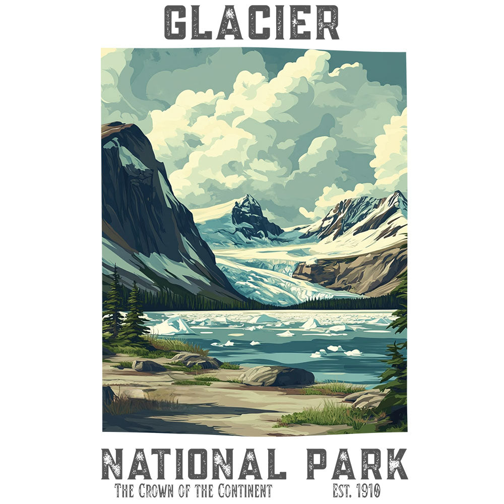 Retro Glacier National Park JBicklesbee Design