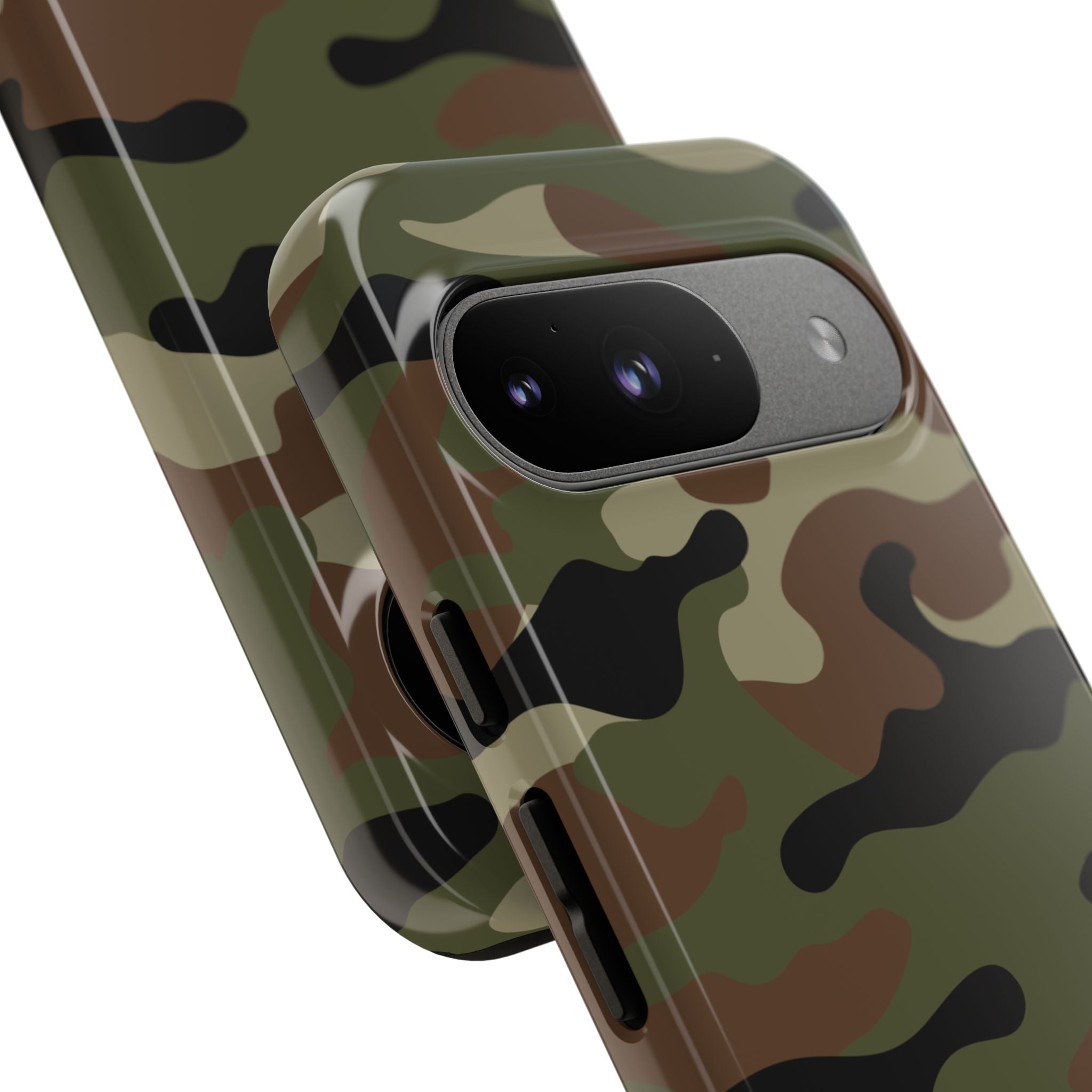 close up on camera Retro Woodland Recon Camo Pixel Tough Case