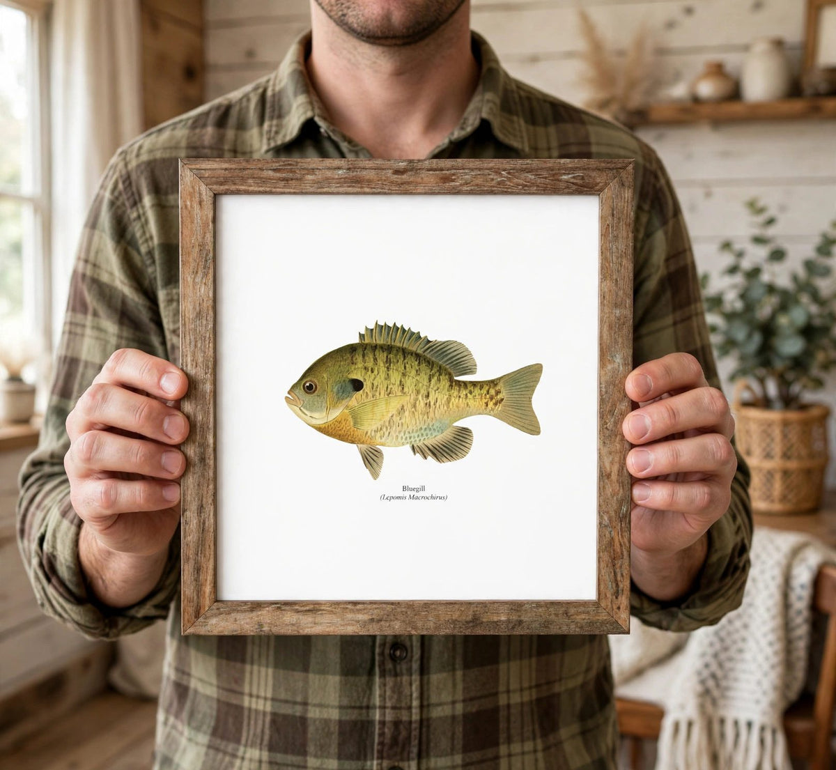 Bluegill Freshwater Fisherman Naturalist Print