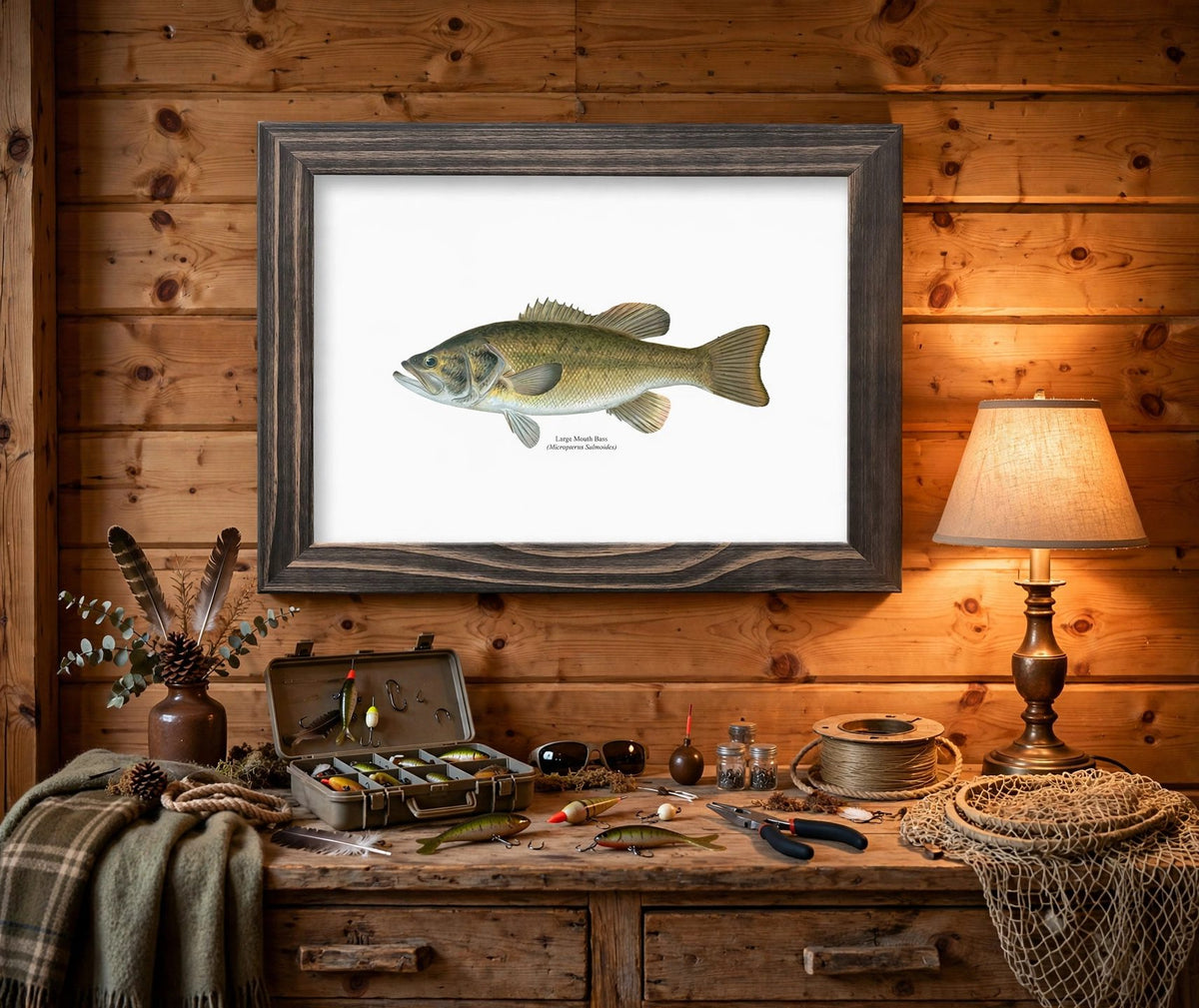 Largemouth Bass Vintage Naturalist Print