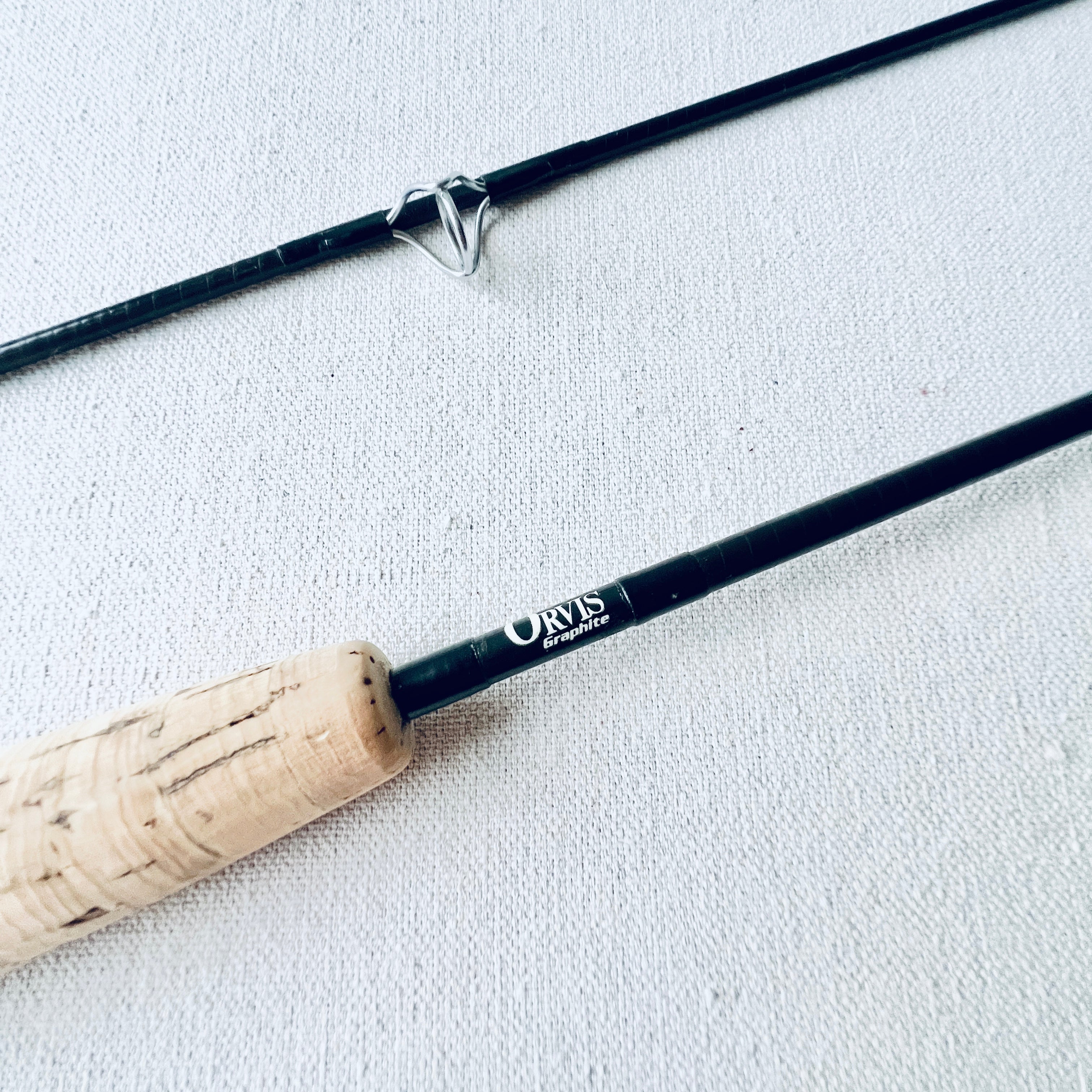 Orvis vintage spinning rod logo detail