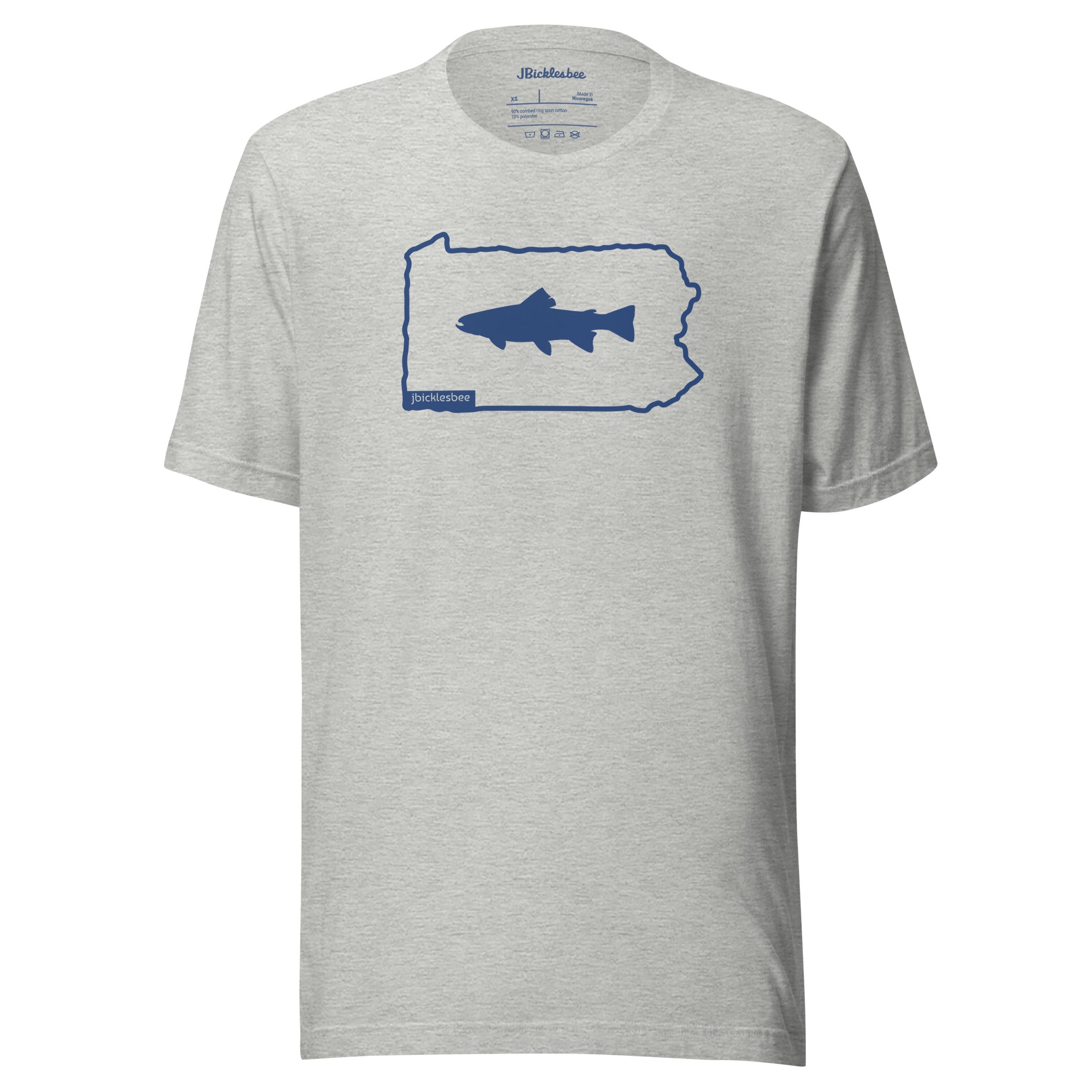 Keystone State Line Trout Fishing T-shirt Athletic Heather