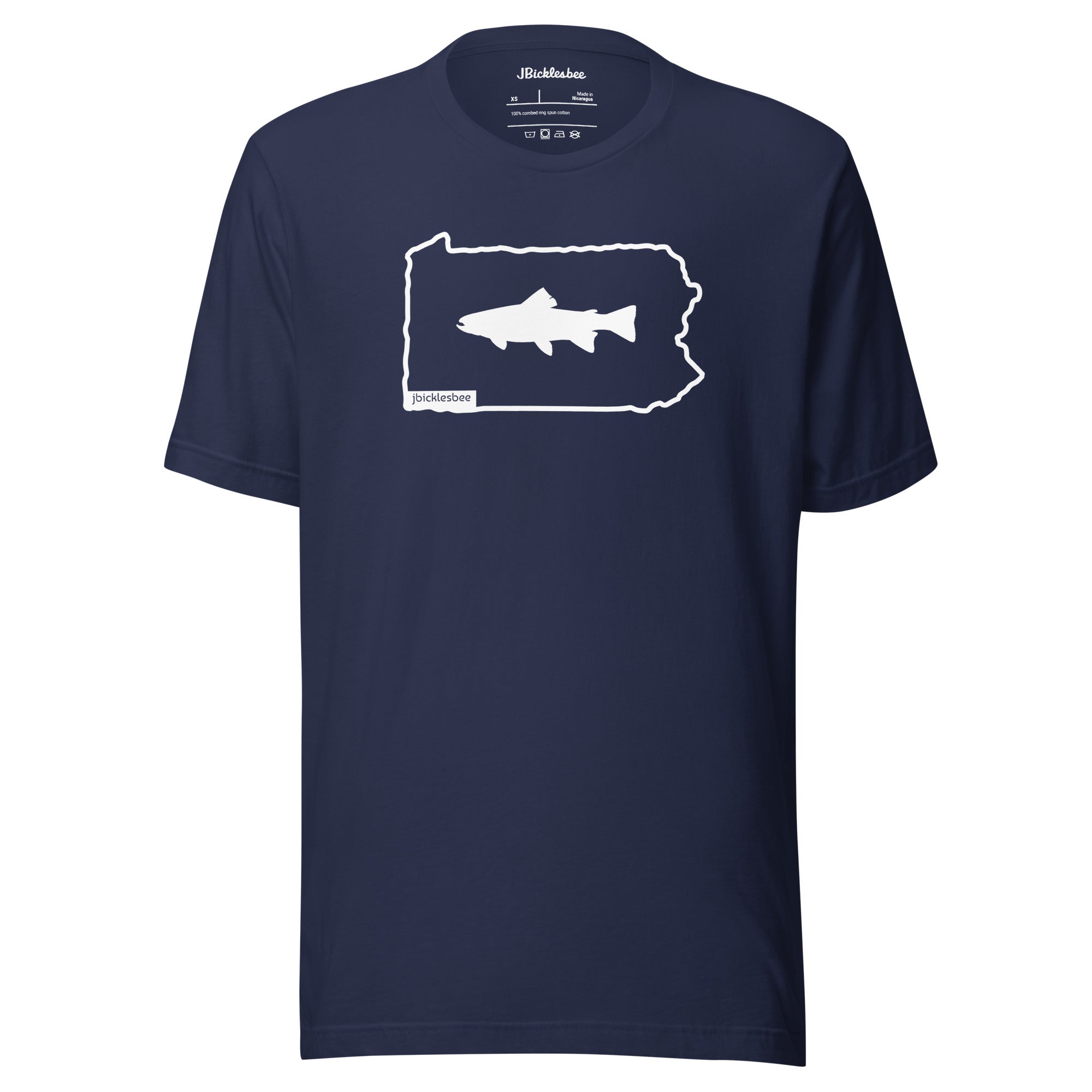 Keystone State Line Trout Fishing T-shirt Navy