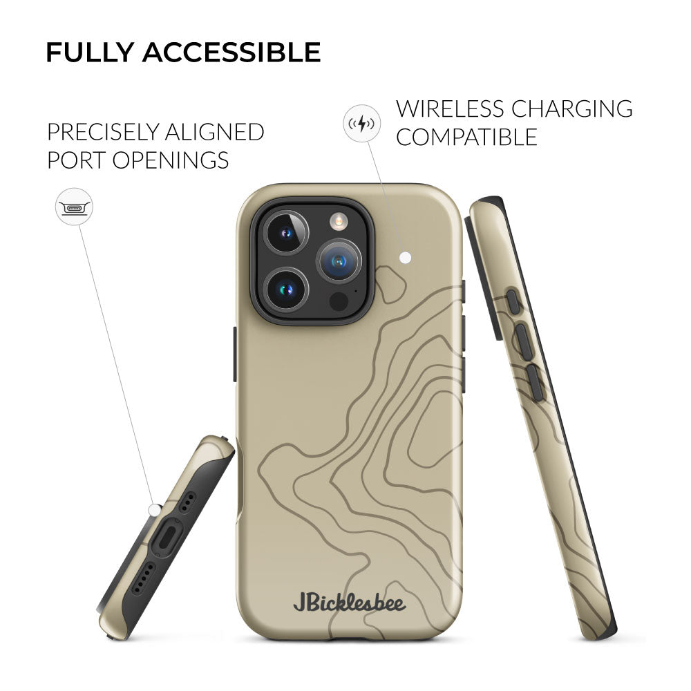 Overland Tan Topographical iPhone Tough Case
