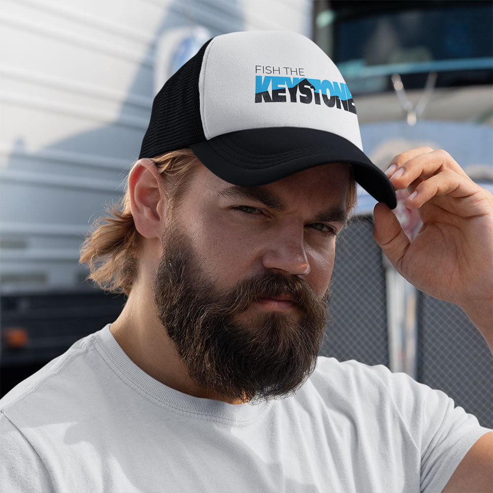Retro Keystone State Trucker Hat on man