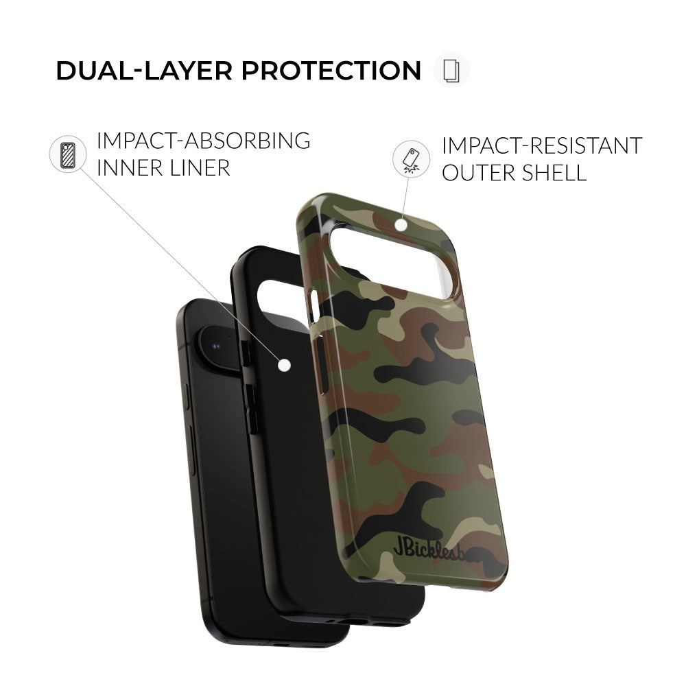 dual-layer protection Retro Woodland Recon Camo Pixel Tough Case