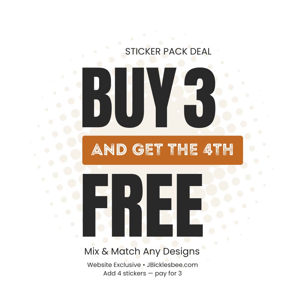 Sticker Pack Deal - Buy 3 and get the 4th free - mix and match any designs
