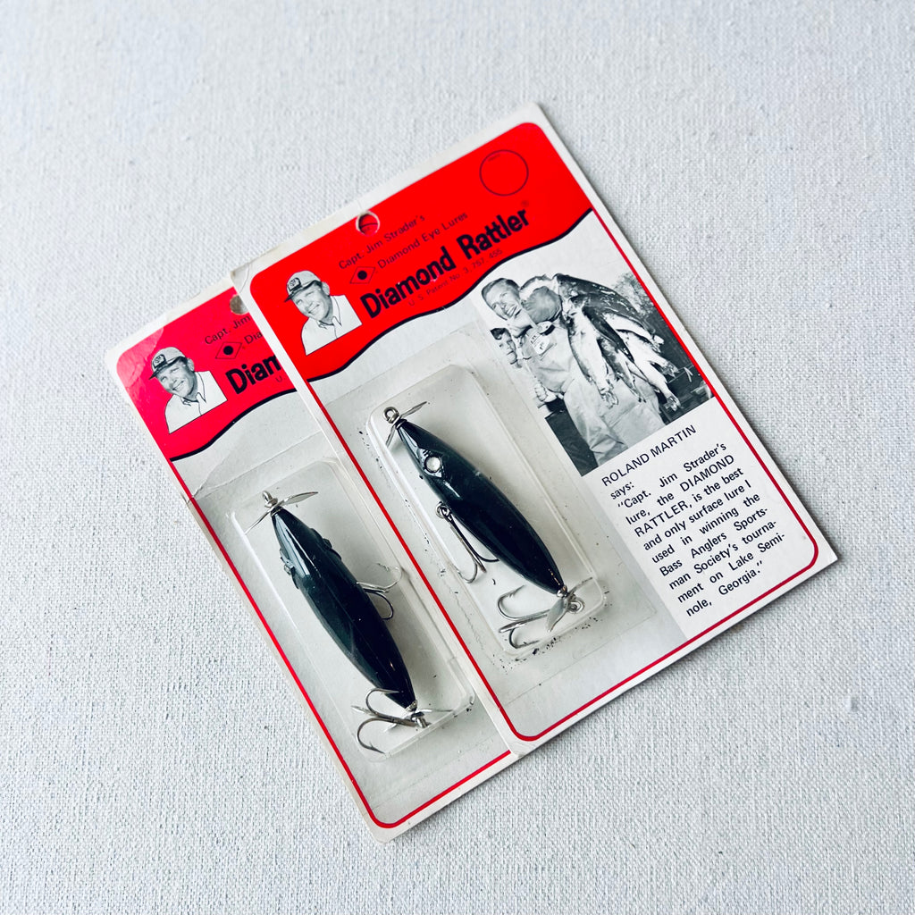 Appât De Pêche Vintage Diamond Rattler - 3 3/4" Vert - Jim Strader - Neuf Dans Son Emballage