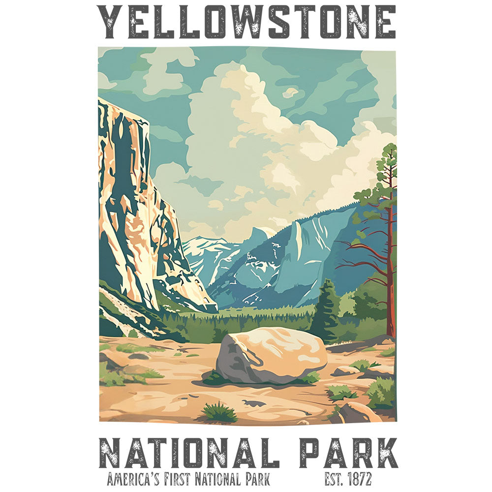 Retro Yellowstone National Park T-shirt JBicklesbee Design