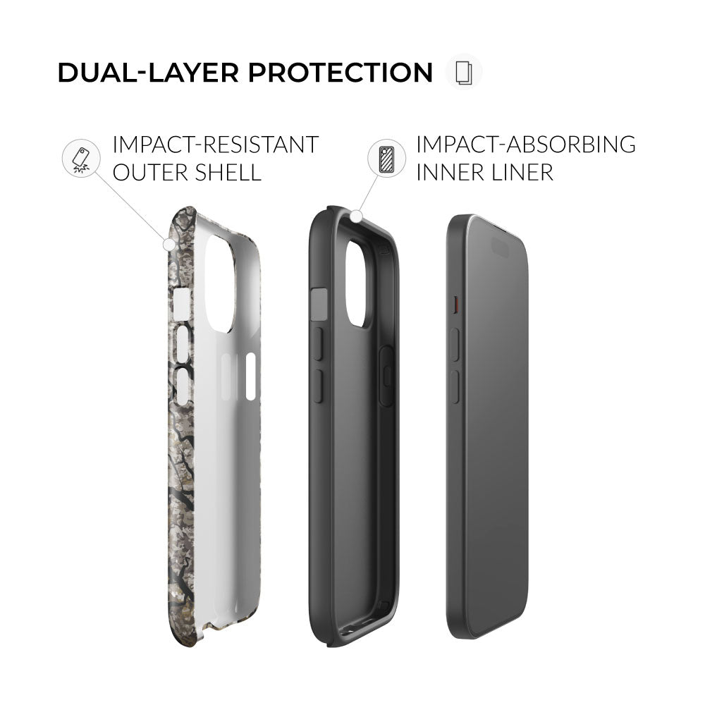 dual layer protection alpha tree bark camo iphone tough case