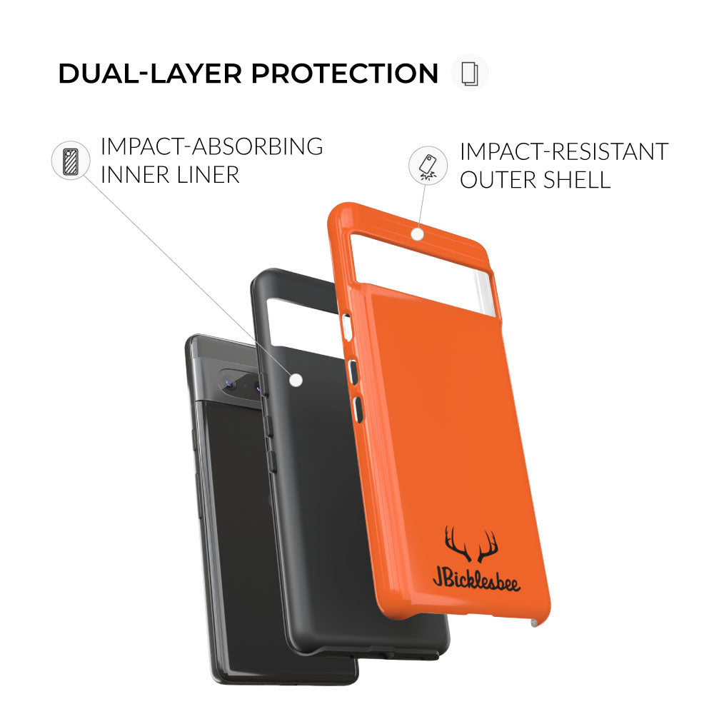 blaze orange dual layer protection pixel phone case