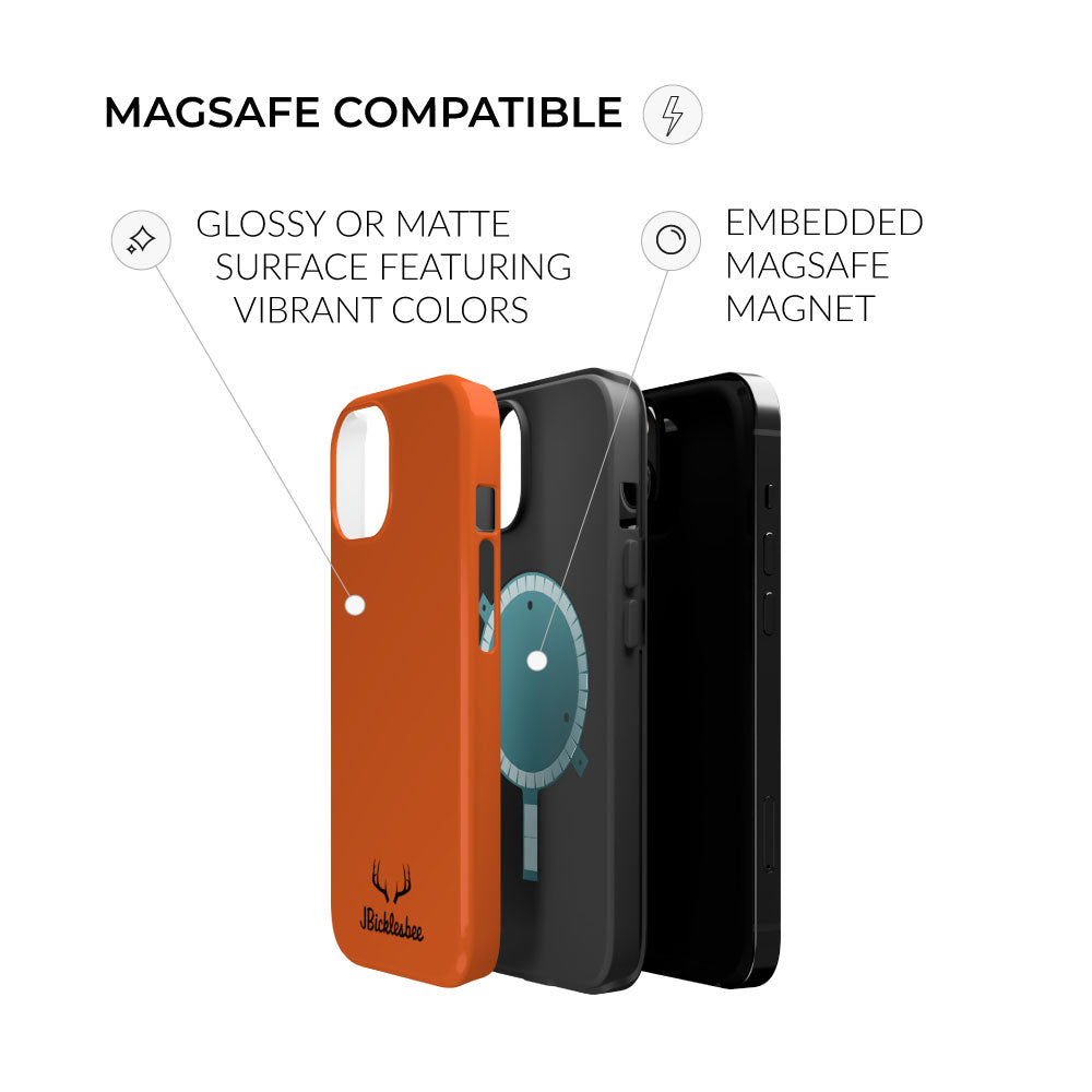 blaze orange magsafe embedded magnet iphone