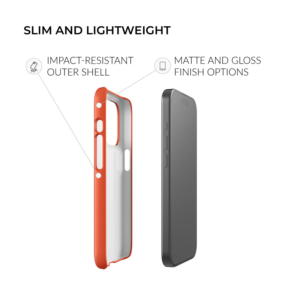 slim and lightweight blaze orange hunter iphone snap case