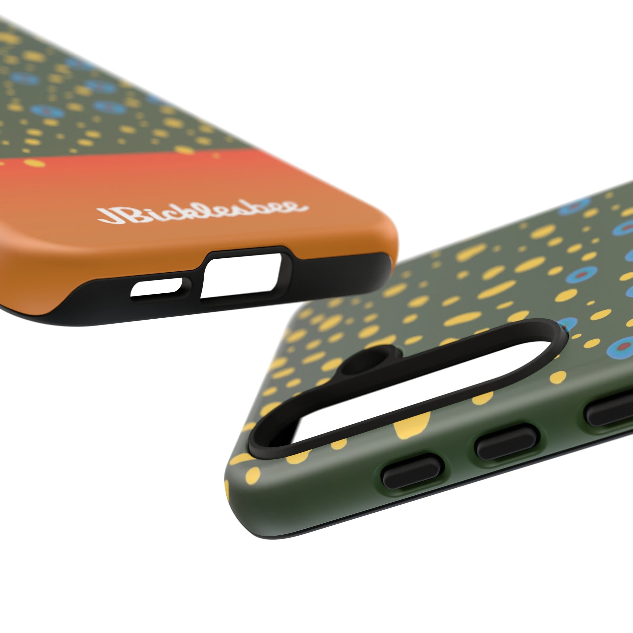 close up of access ports and buttons Brook Trout Pattern Samsung Tough Case