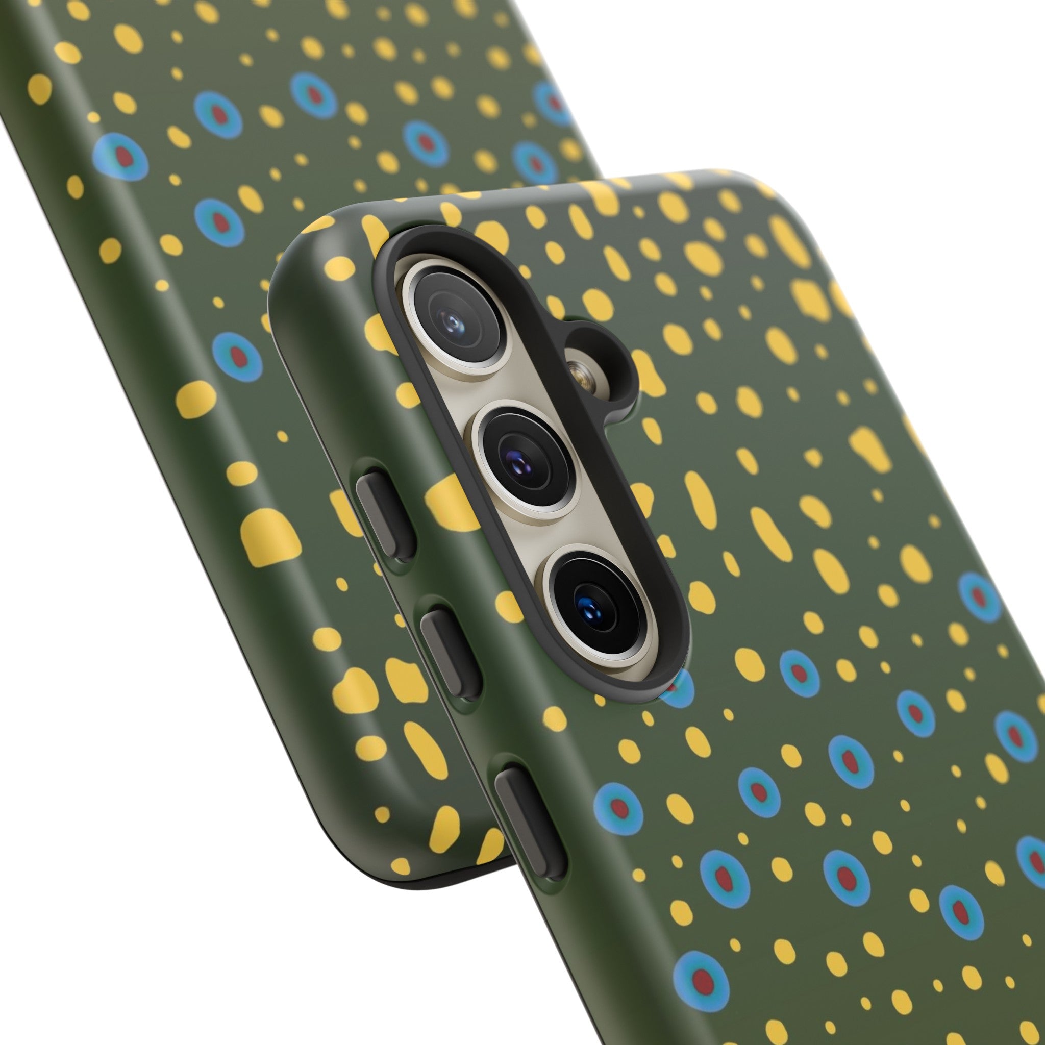 close up of camera protection Brook Trout Pattern Samsung Tough Case