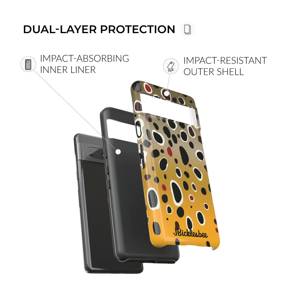brown trout dual layer protection pixel phone case