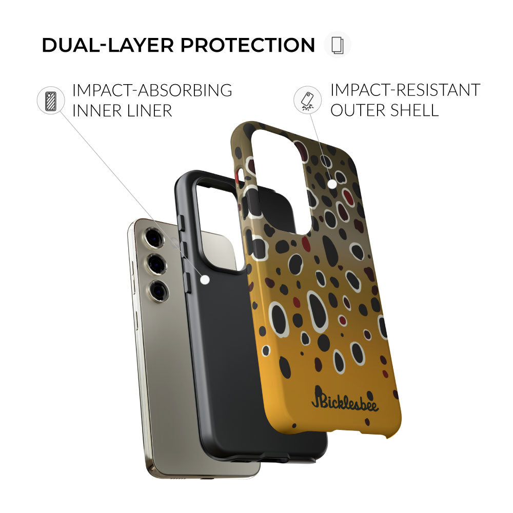 brown trout dual layer protection samsung tough case