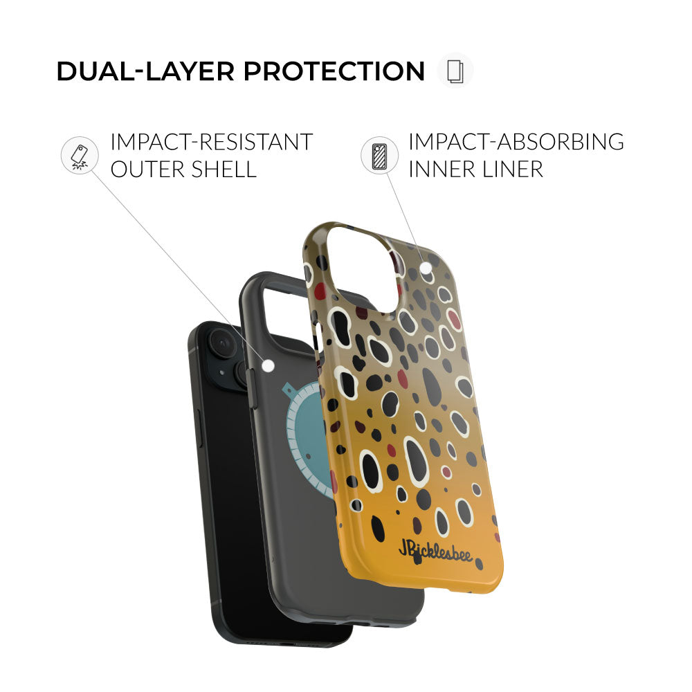 brown trout magsafe dual layer protection iphone