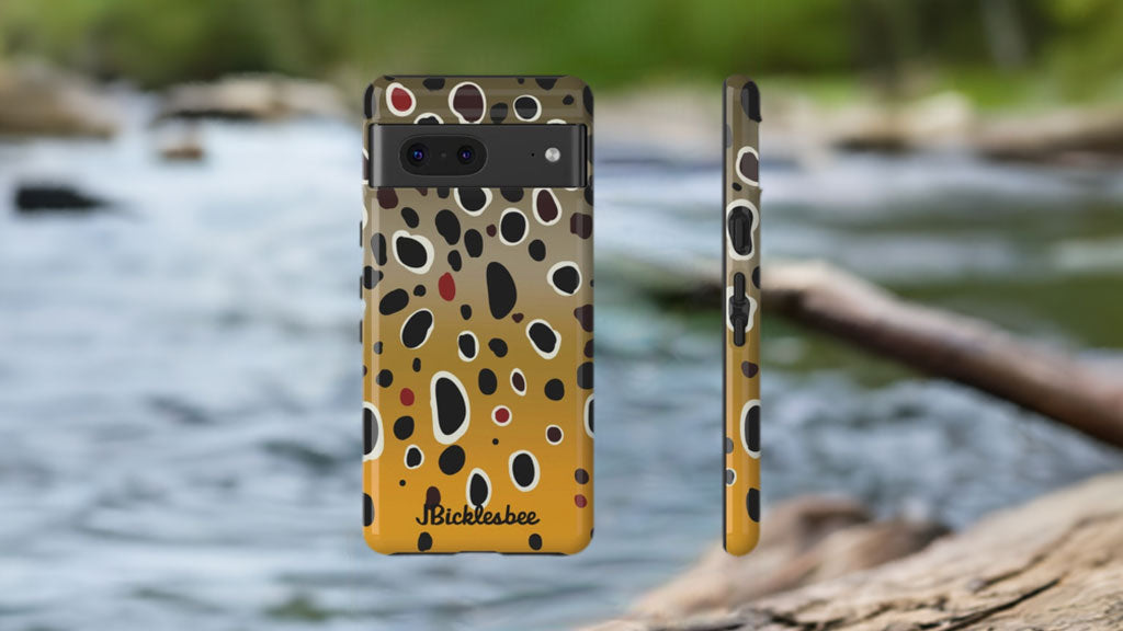 Brown Trout Pattern Pixel Tough Case | JBicklesbee