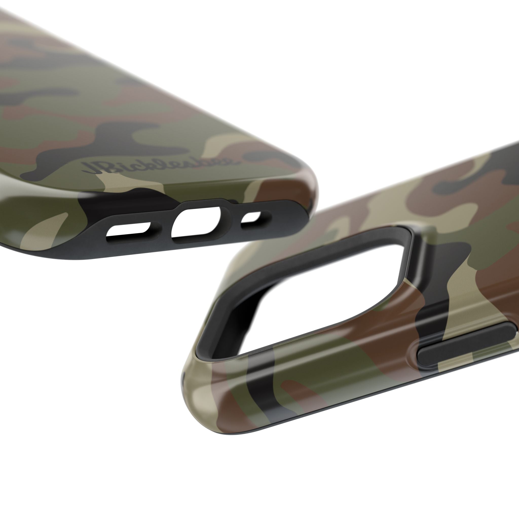 close up on ports Retro Woodland Recon Camo MagSafe iPhone Tough Case