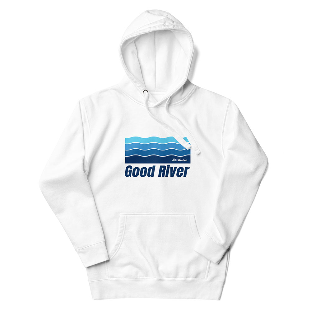 Good River Fishing Hoodie white