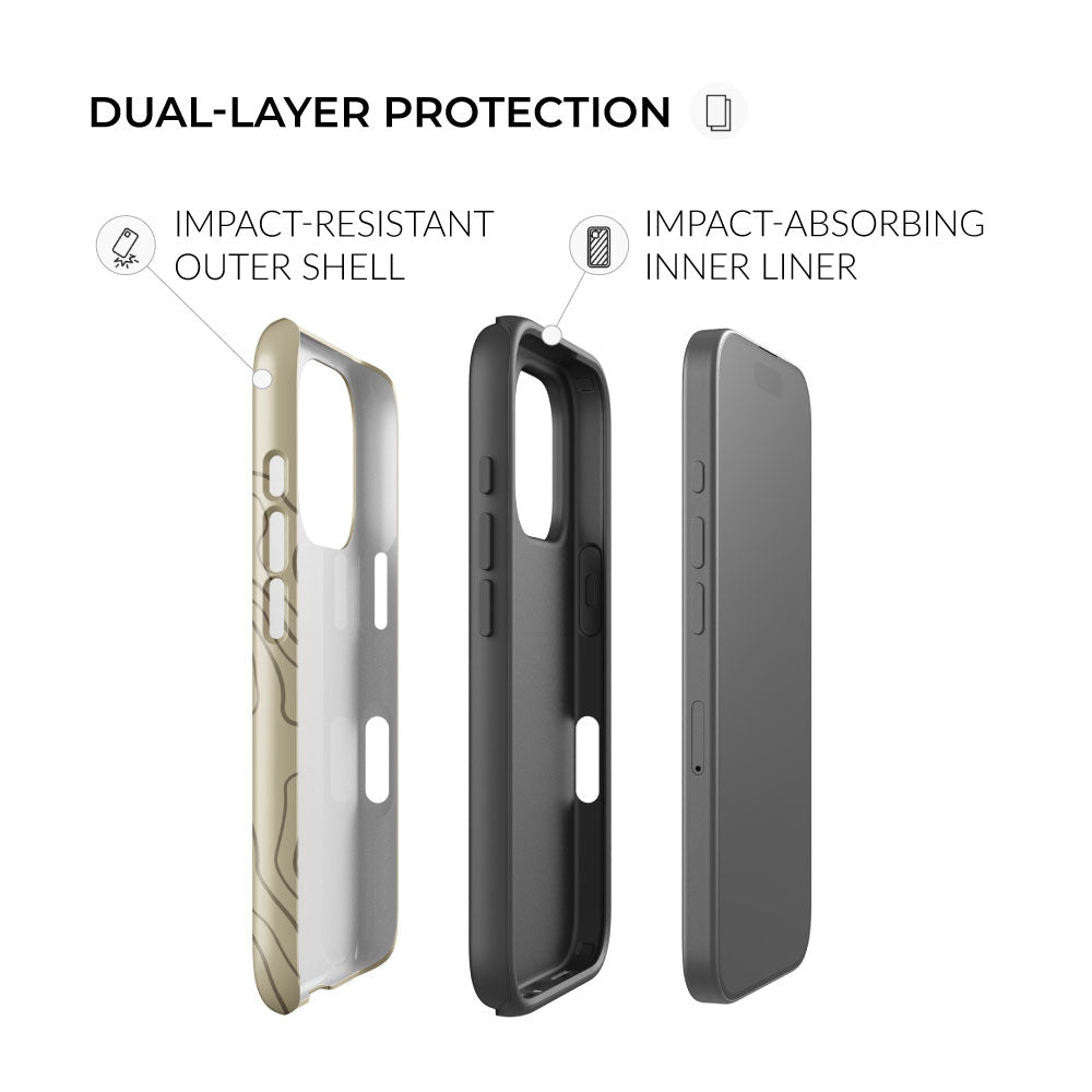 Overland Tan Topographical iPhone Tough Case