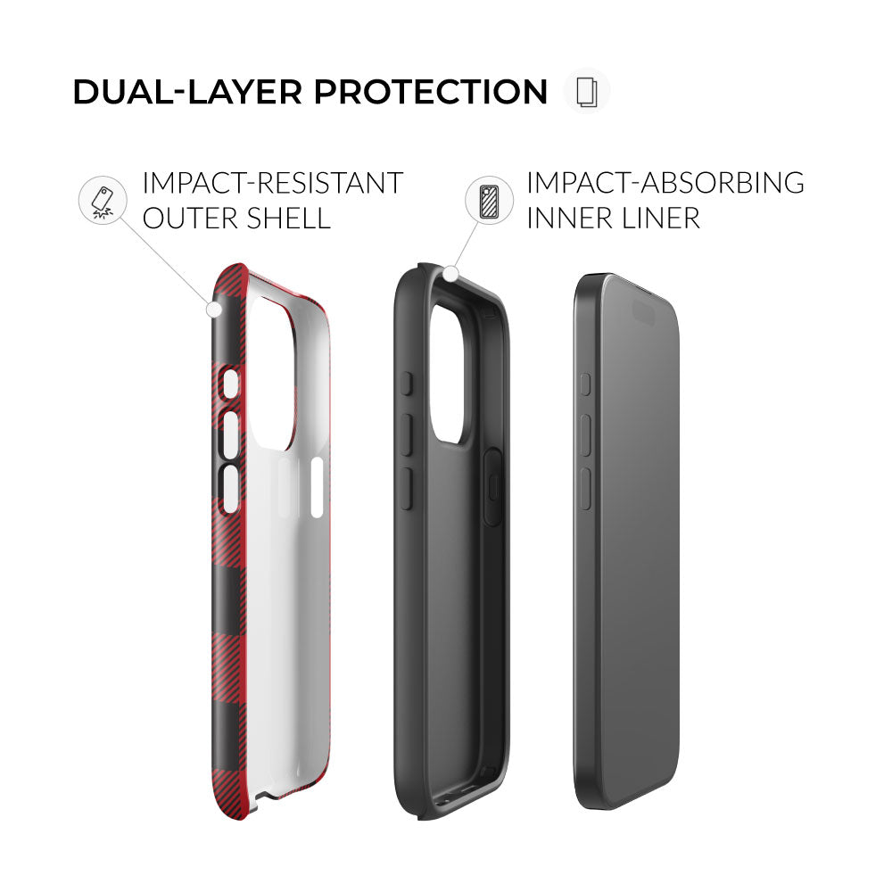 dual layer protection Retro Hunting Plaid Pattern iPhone Case