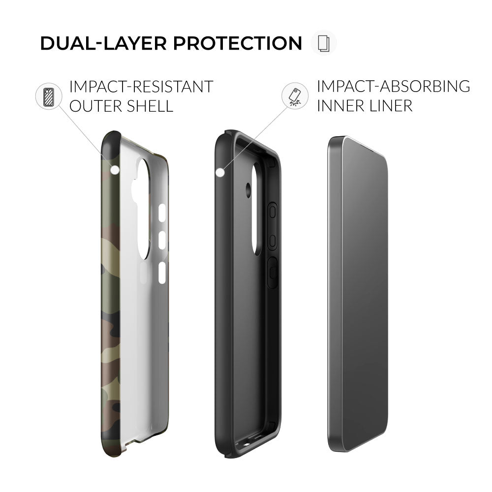 dual-layer protection Retro Woodland Recon Camo Samsung Tough Case