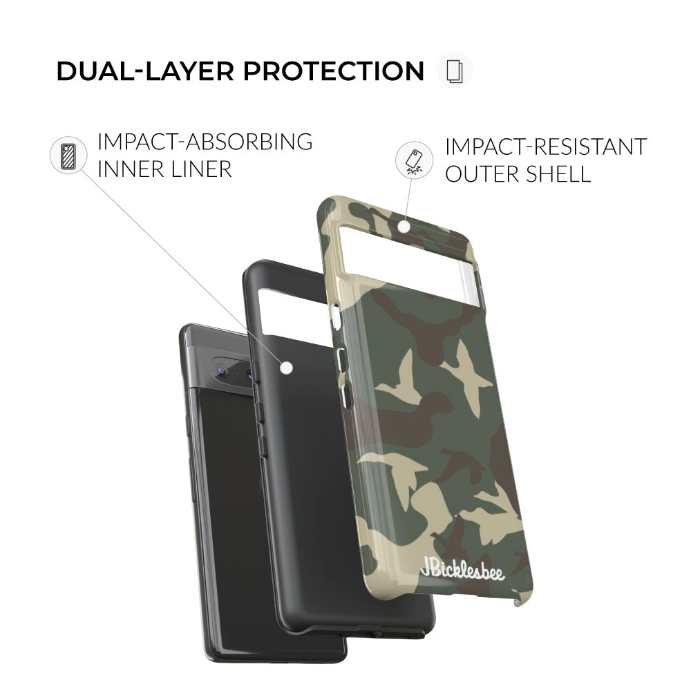 duck hunter dual layer protection pixel phone case