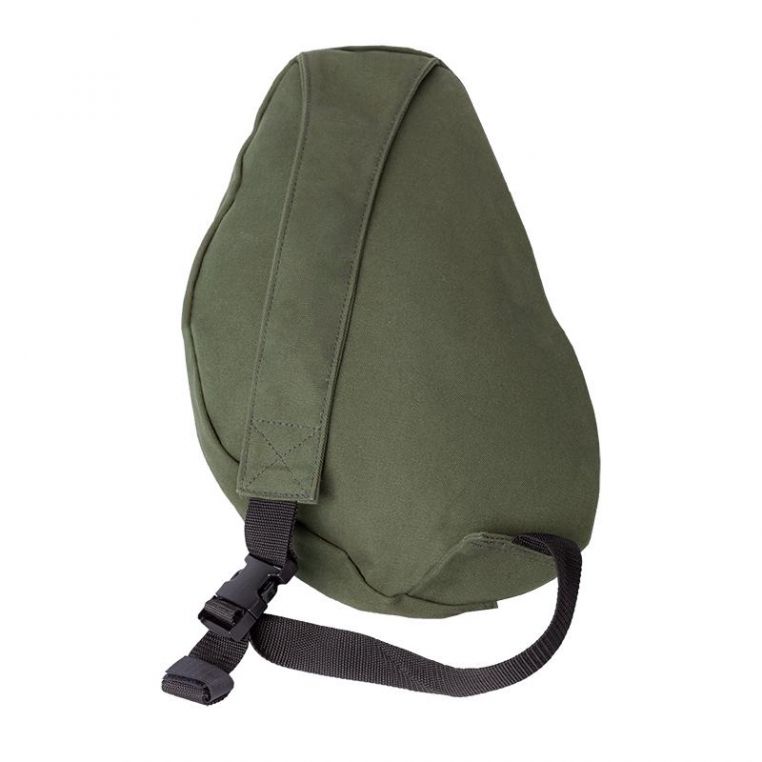 Back view of the Duluth Pack 16L Canvas Sling Pack showing the shoulder strap